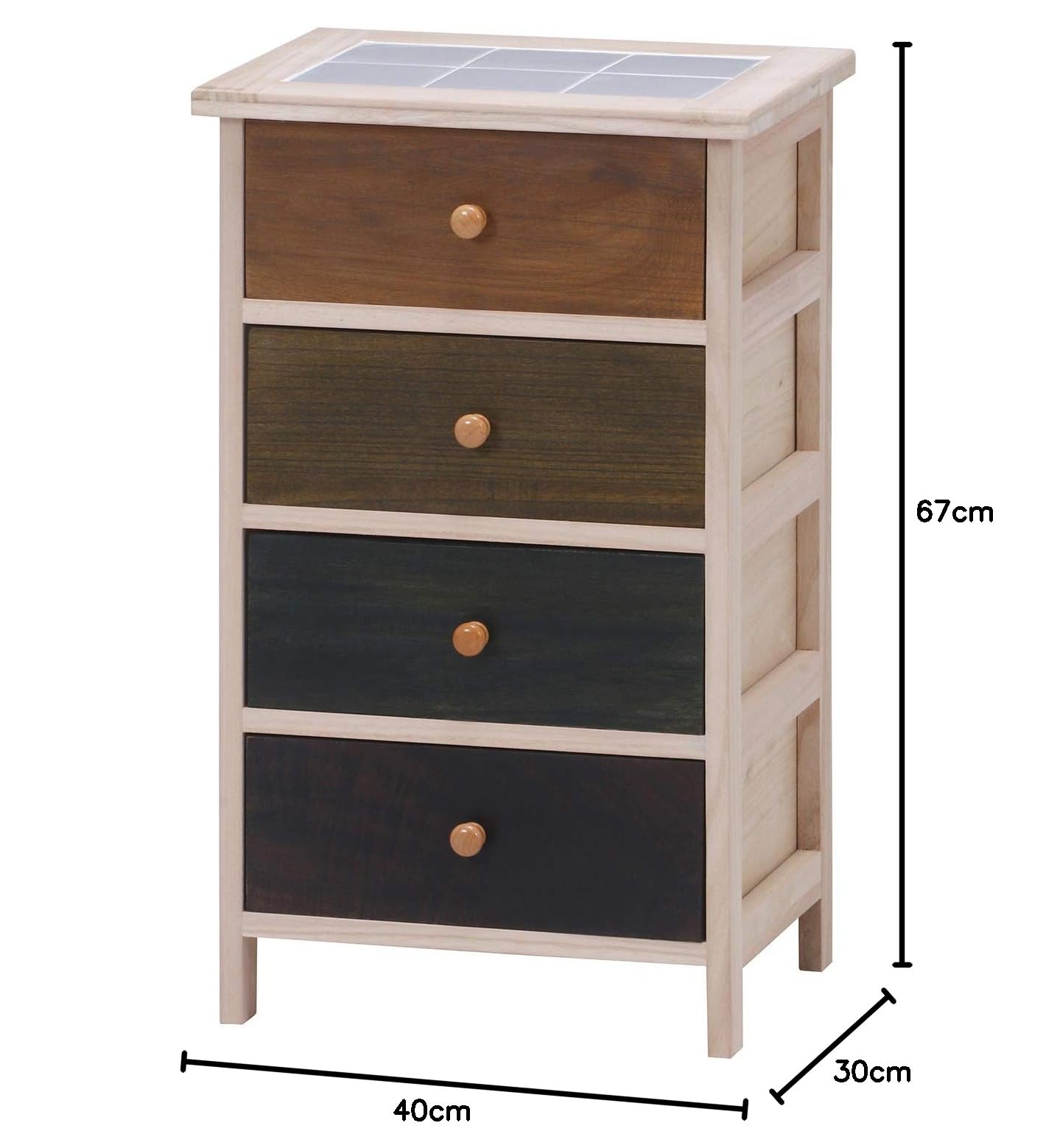 Amazon｜不二貿易 チェスト 収納ケース 4段 幅40×奥行30×高さ67cm